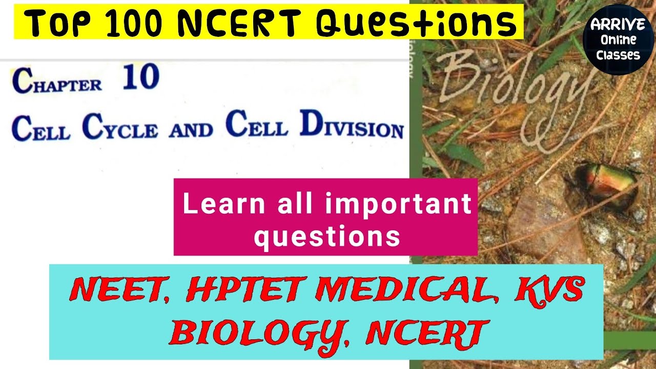 Top 💯 NCERT based Chapter wise Questions (Cell Cycle and Cell Division) Class 11_NEET, HPTET Medical