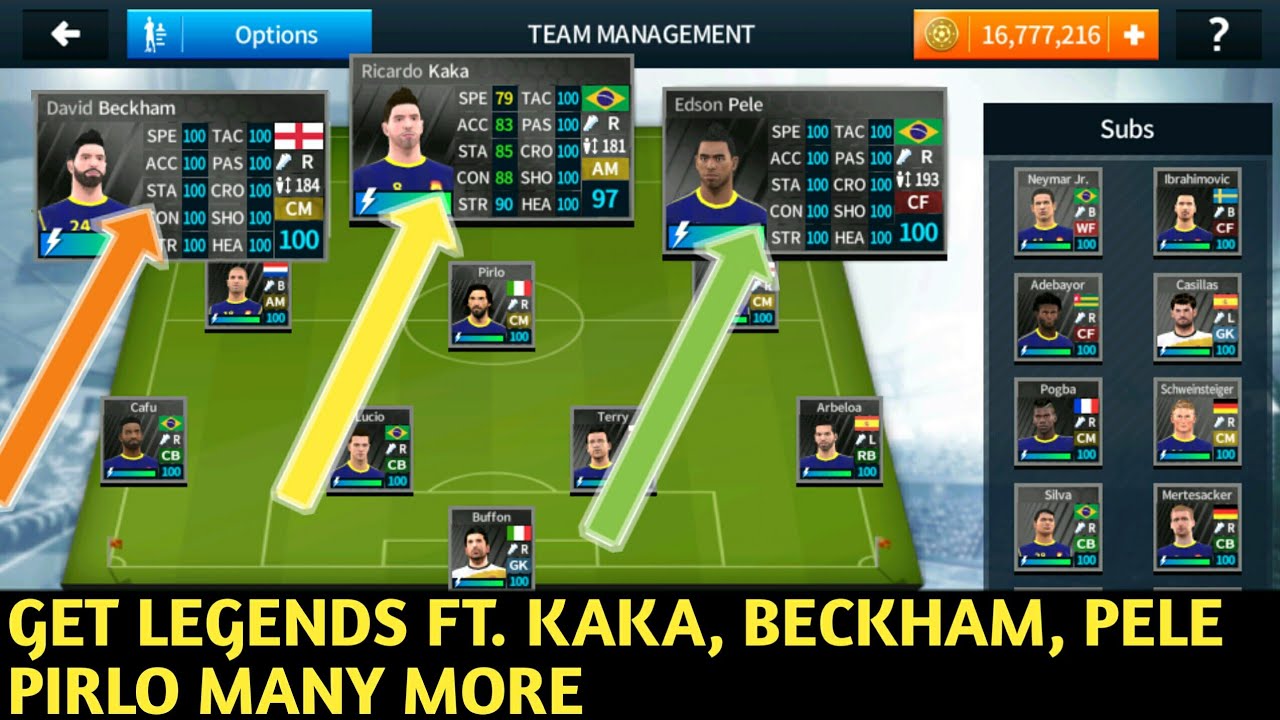 Get Legendary Players Ft Beckham, Kaka, Pele In Dream League Soccer 2018