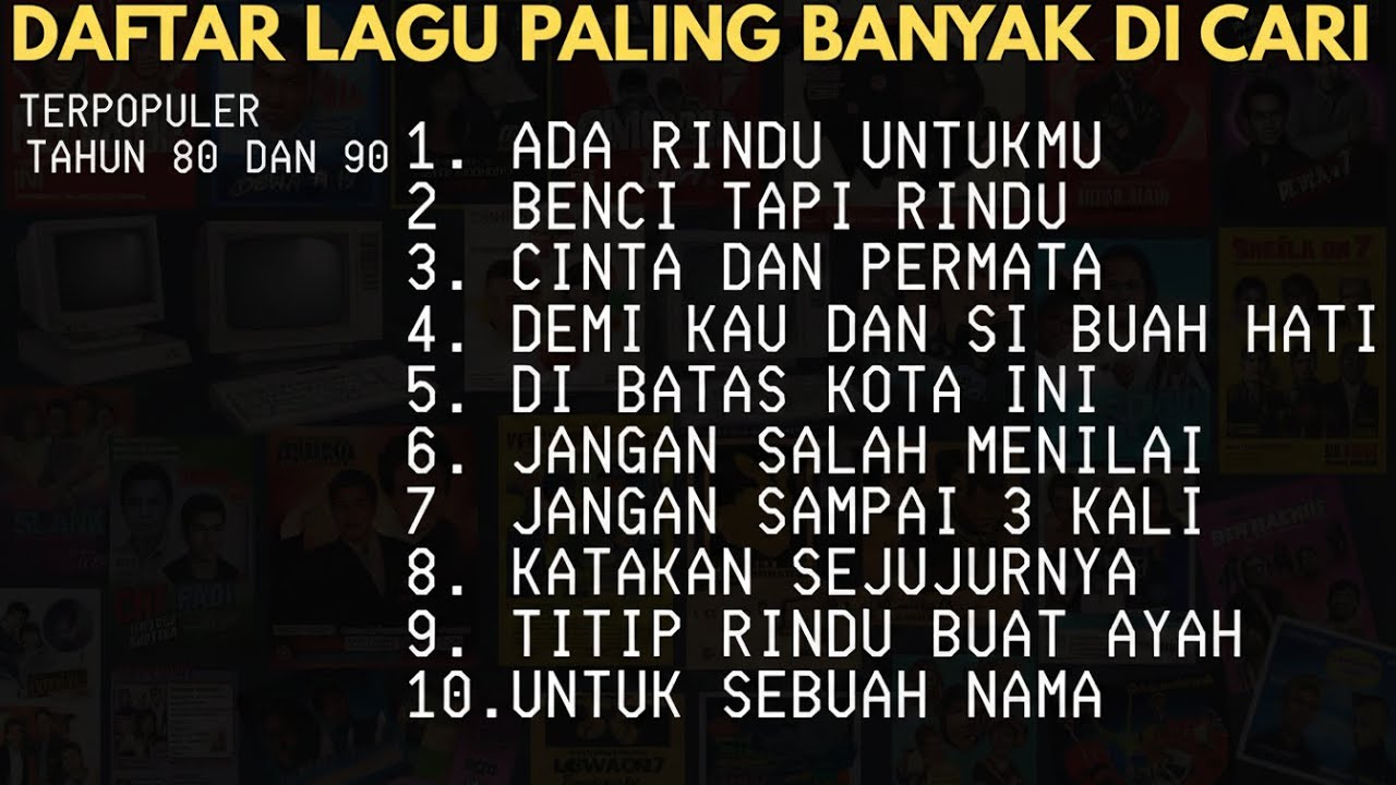 Lagu POP NOSTALGIA 80 - 90an Paling Banyak Dicari, Tembang Kenangan Populer Teman Di Perjalanan