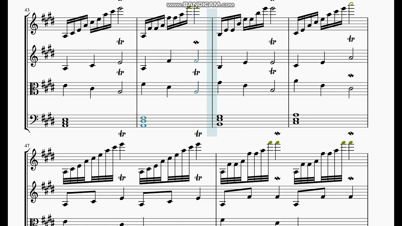 µ-Nir-π: String Quartet No.14: A-demiflat Major Pentatonic Lydian #stringquartet