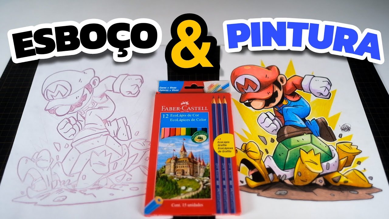 COMO DESENHAR O MARIO COM MATERIAL ESCOLAR