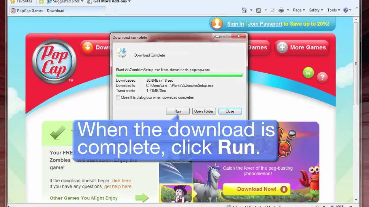 Help Tutorial - How to Install & Play a PopCap Game