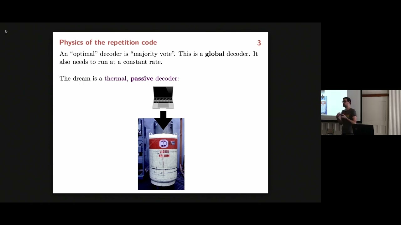 Quantum memory at nonzero temperature in a thermodynamically trivial system — Andrew Lucas