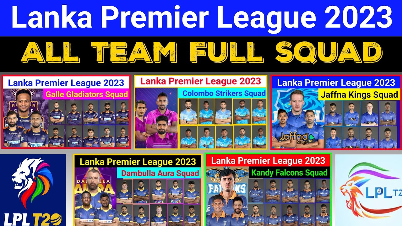 LPL 2023 - All Teams Full Squad | Colombo, Jaffna, Galle, Kandy, Dambulla| Lanka Premier League 2023