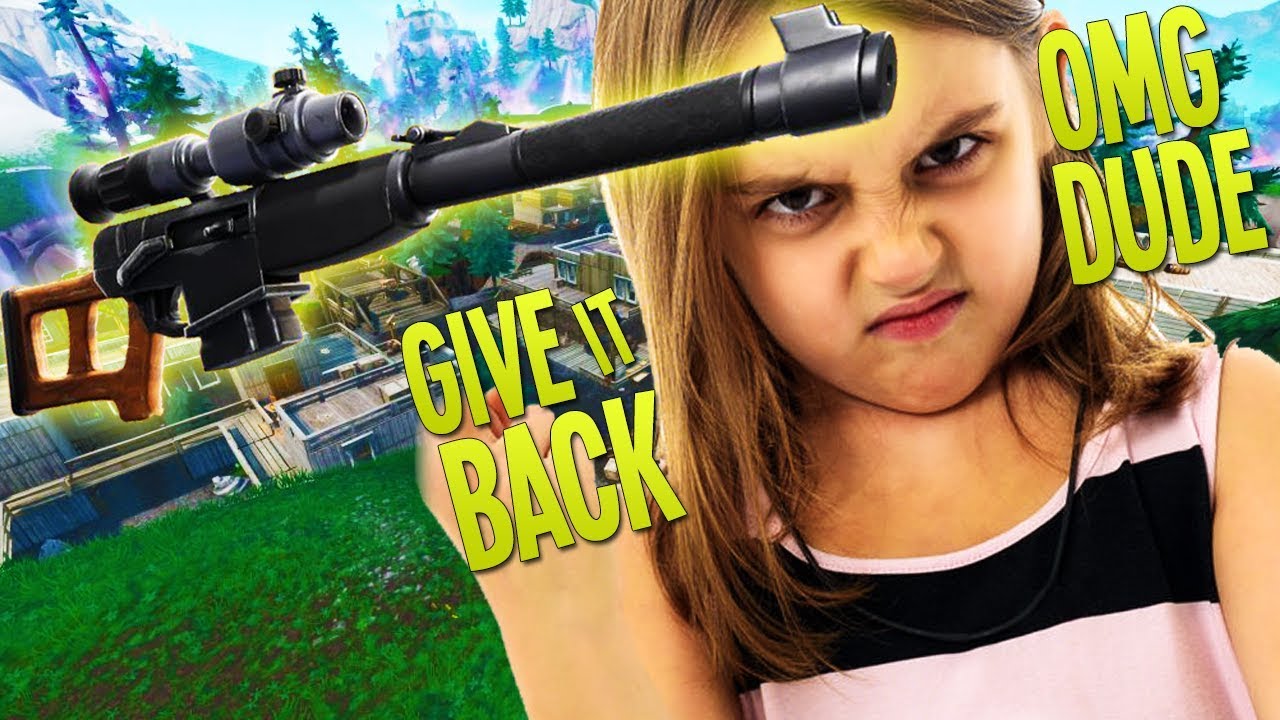 LITTLE KID gets TROLLED by AUTOMATIC SNIPER RIFLE in TILTED TOWN SEASON 10 (Funny Fortnite Trolling)