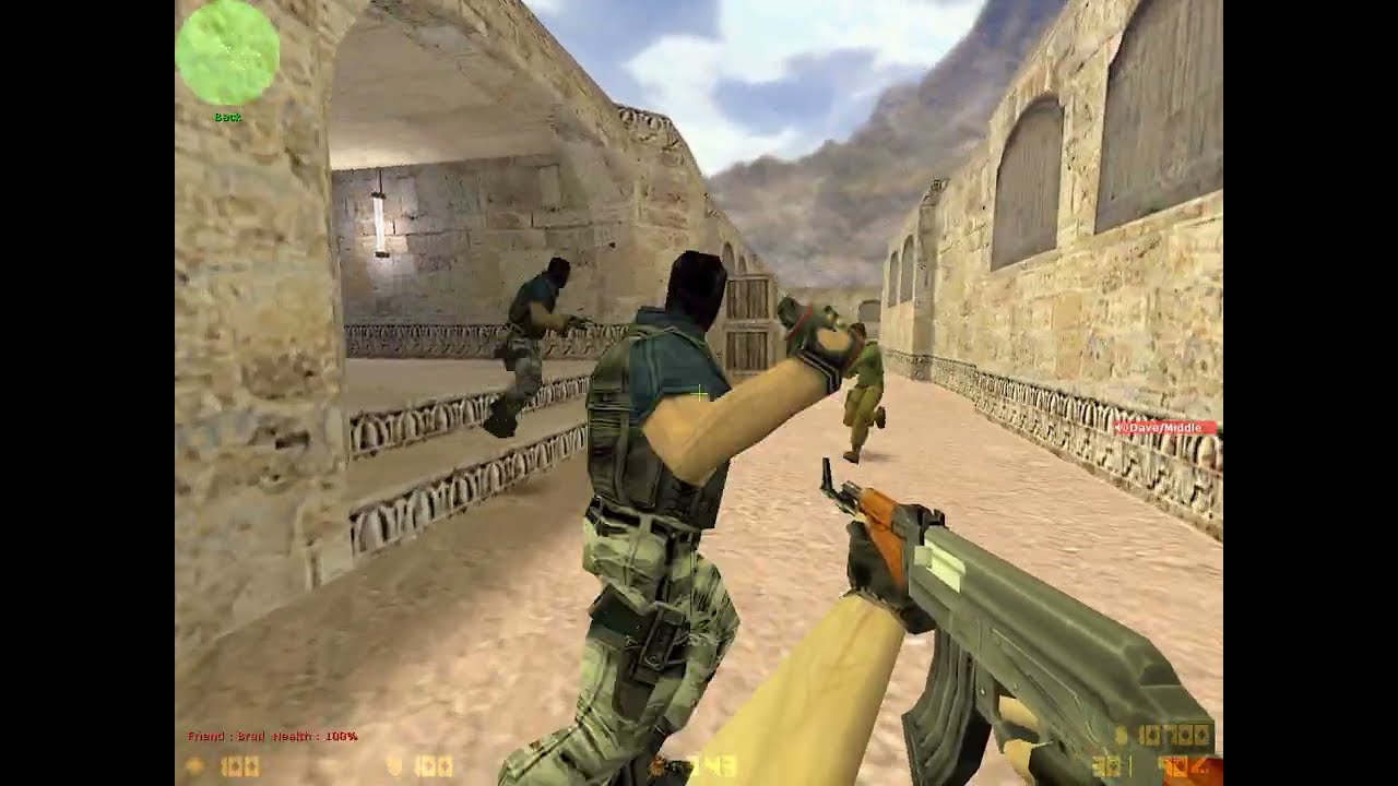 Counter-Strike 1.6 on the map De Dust. Terrorists VS Police. Terrorists won 6-1, it was fun!