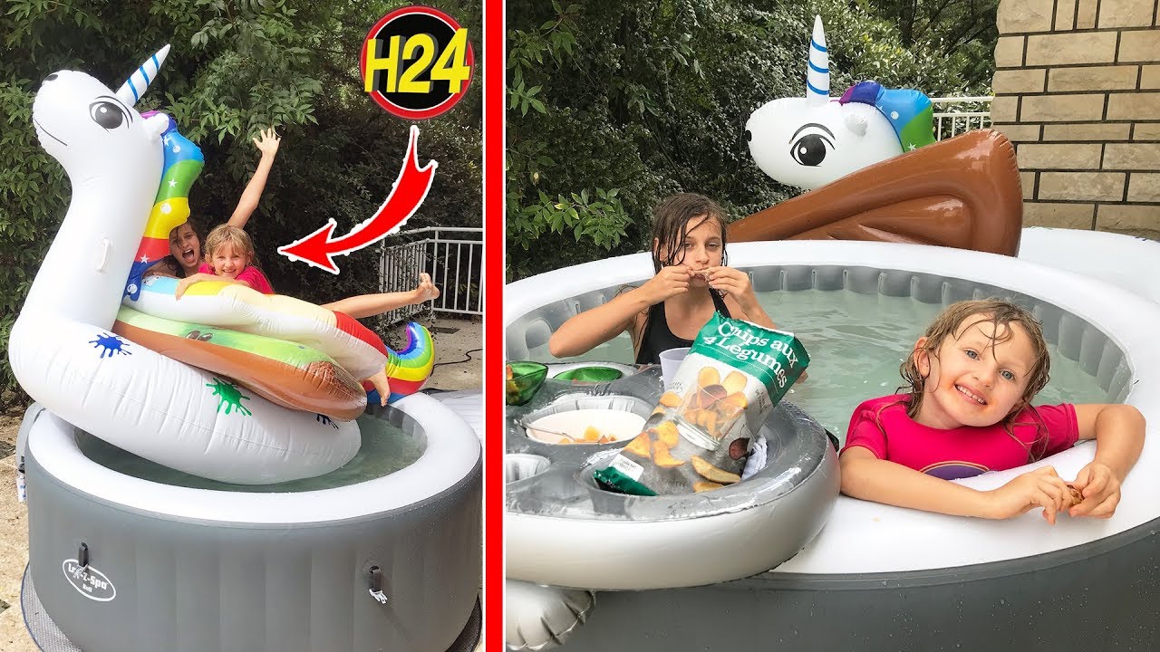 24 HEURES DANS NOTRE JACUZZI !! - CHALLENGE