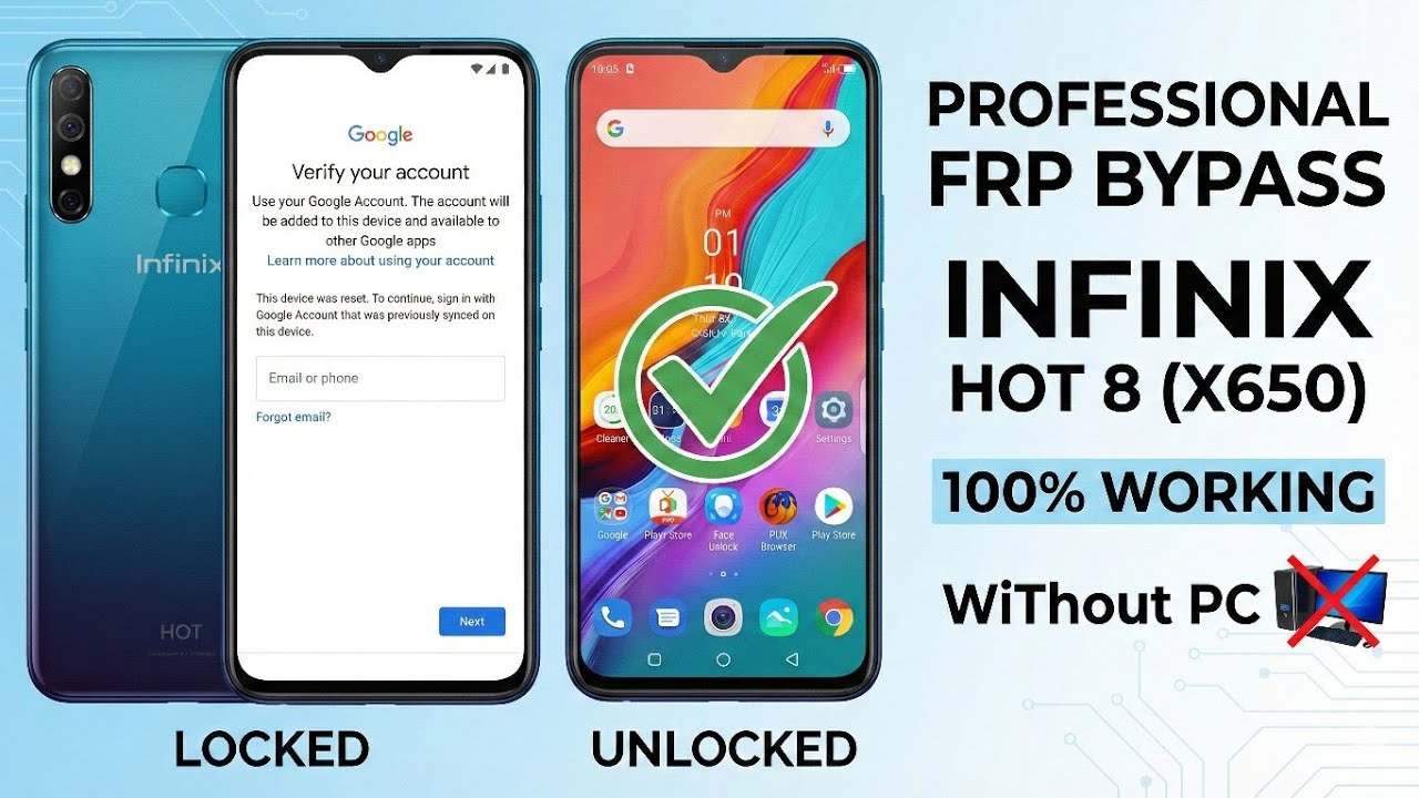 Infinix Hot 8 Frp Bypass  👍✅ #infinixhot8