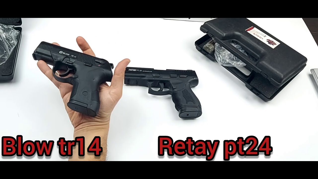 اقوي مقارنه بين مسدس بلو تي ار 14 BLOWTR14   و بين مسدس ريتاي بي تي 24 RETAY PT24