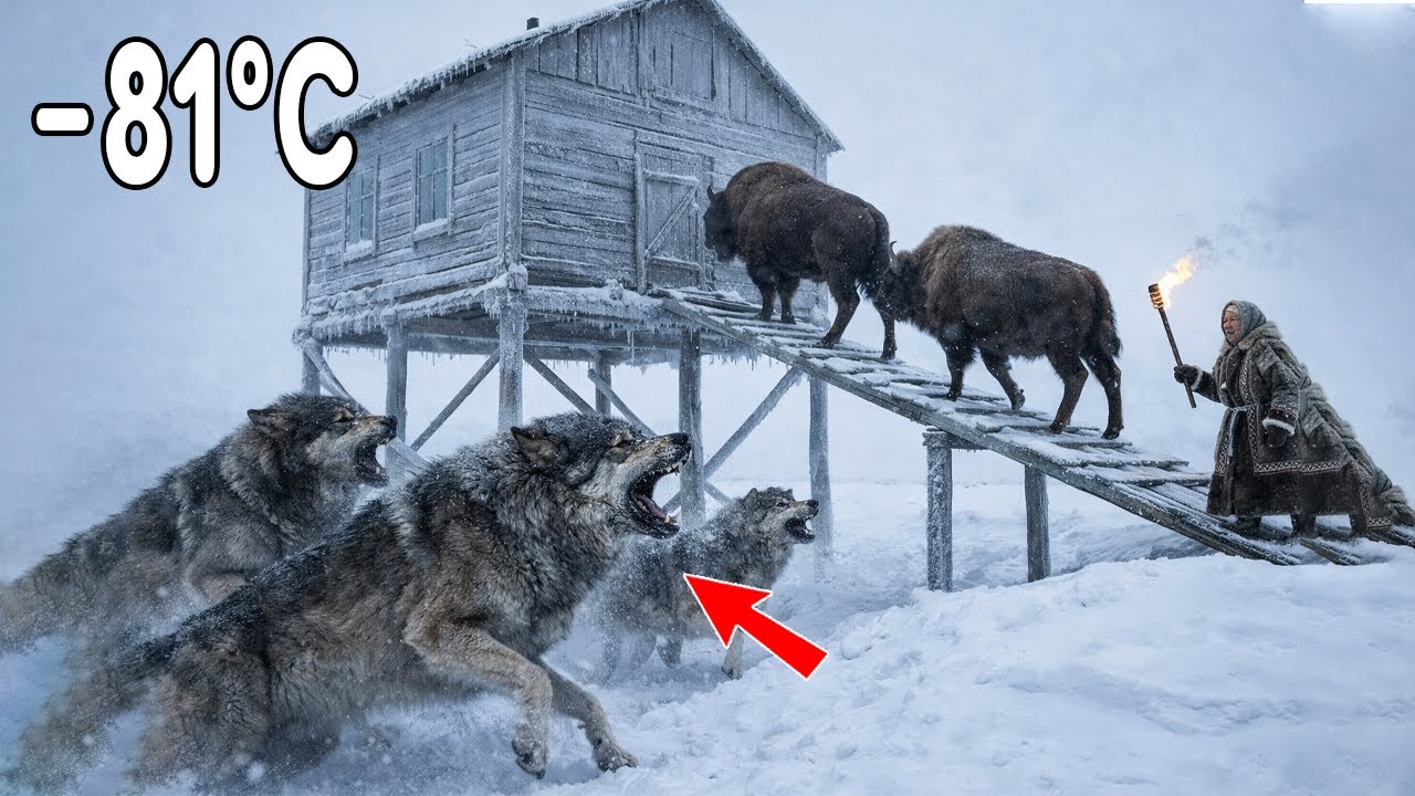 95 Year Old Woman Fights With 1000 Wolves To Protect Her Bison | Extreme Yakutia