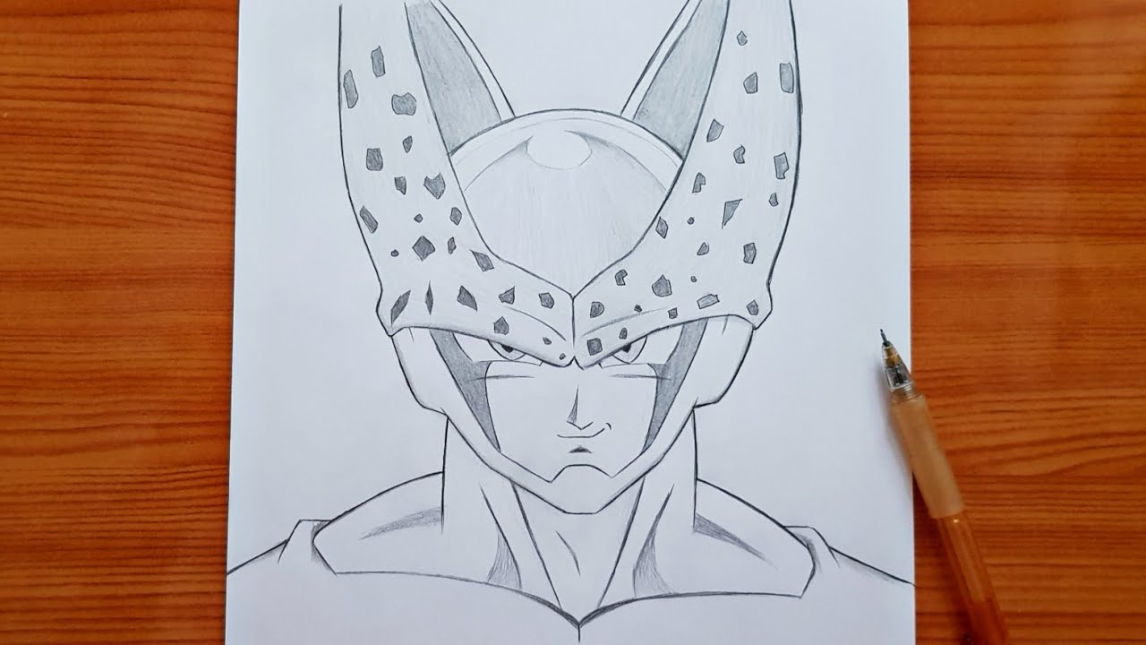 how to draw Cell ( dragon ball ) | Cell step by step | easy tutorial drawing