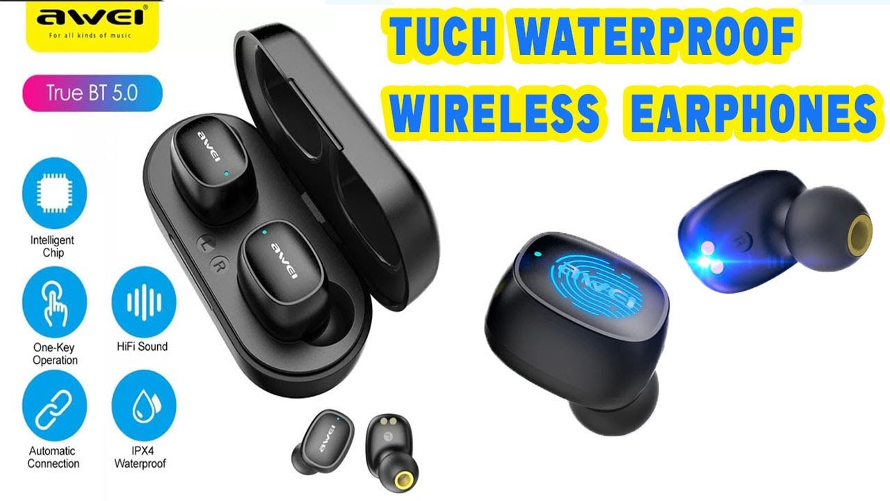 Wireless Earbuds AWEI T13 Bluetooth Earphones Waterproof Touch  Hifi Sound Quality TWS