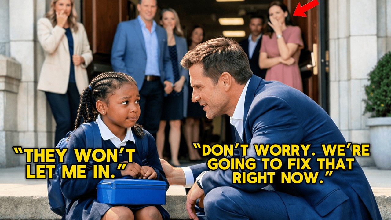 “Everyone Got Into Class…Except Me” The Black Little Girl Trembled—Then a Millionaire CEO Stepped In