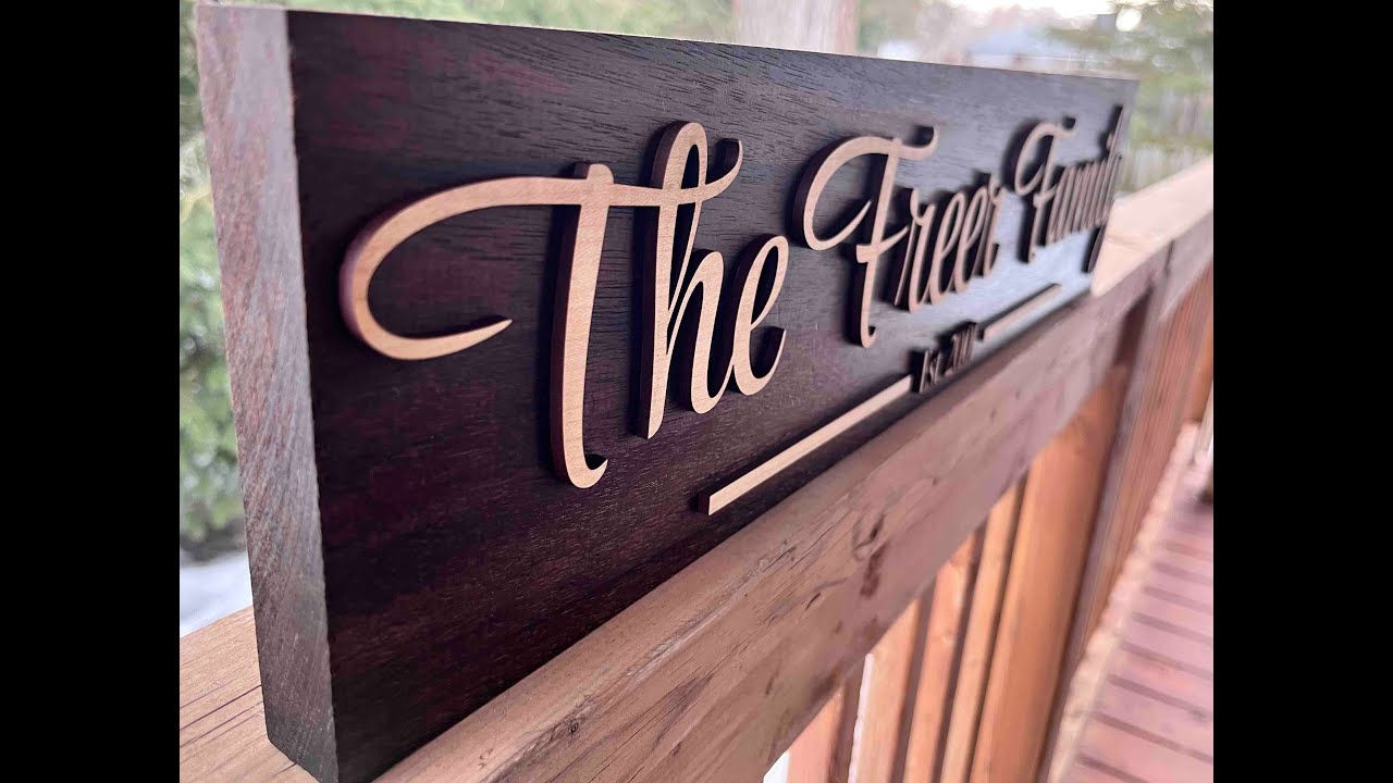 Beautiful laser cut signs made from rough cut Peruvian Walnut with the text cut from 1/8
