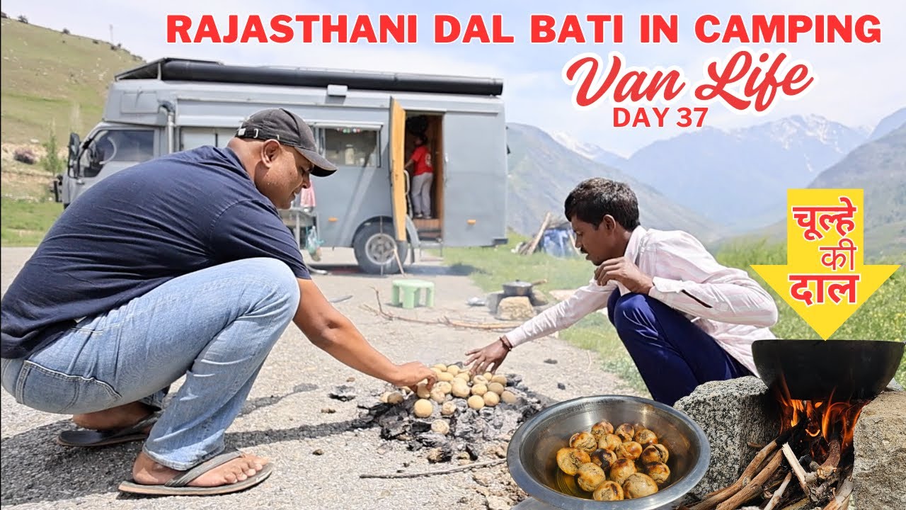 Ep 468 | Cooking Traditional Dal Bati in Van life Camping