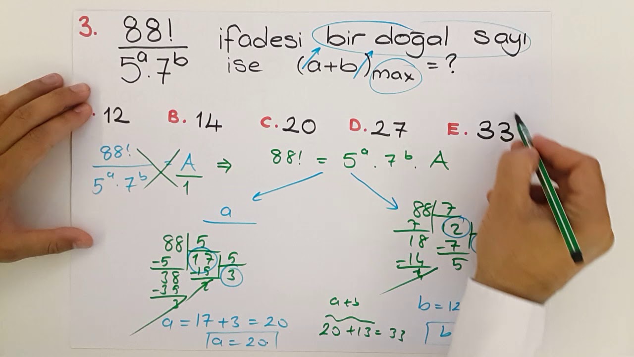 YKS-Faktöriyel:3-Orta zorlukta test.