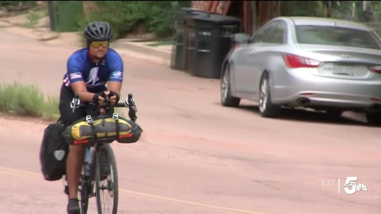 Marine Corps veteran biking cross country