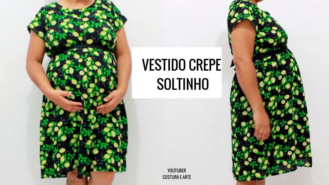CORTE E COSTURA DE VESTIDO PARA GESTANTES BEM FÁCIL | COSTURA E ARTE