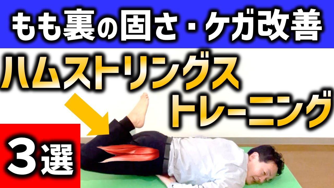 【太ももが覚醒する】ケガしやすい人必見！ハムストリングスフルトレーニングで太もも裏を柔軟かつ強靭にする！半腱様筋・半膜様筋・大腿二頭筋を正しく鍛えて肉離れや筋肉の痛みを出さない足にする。