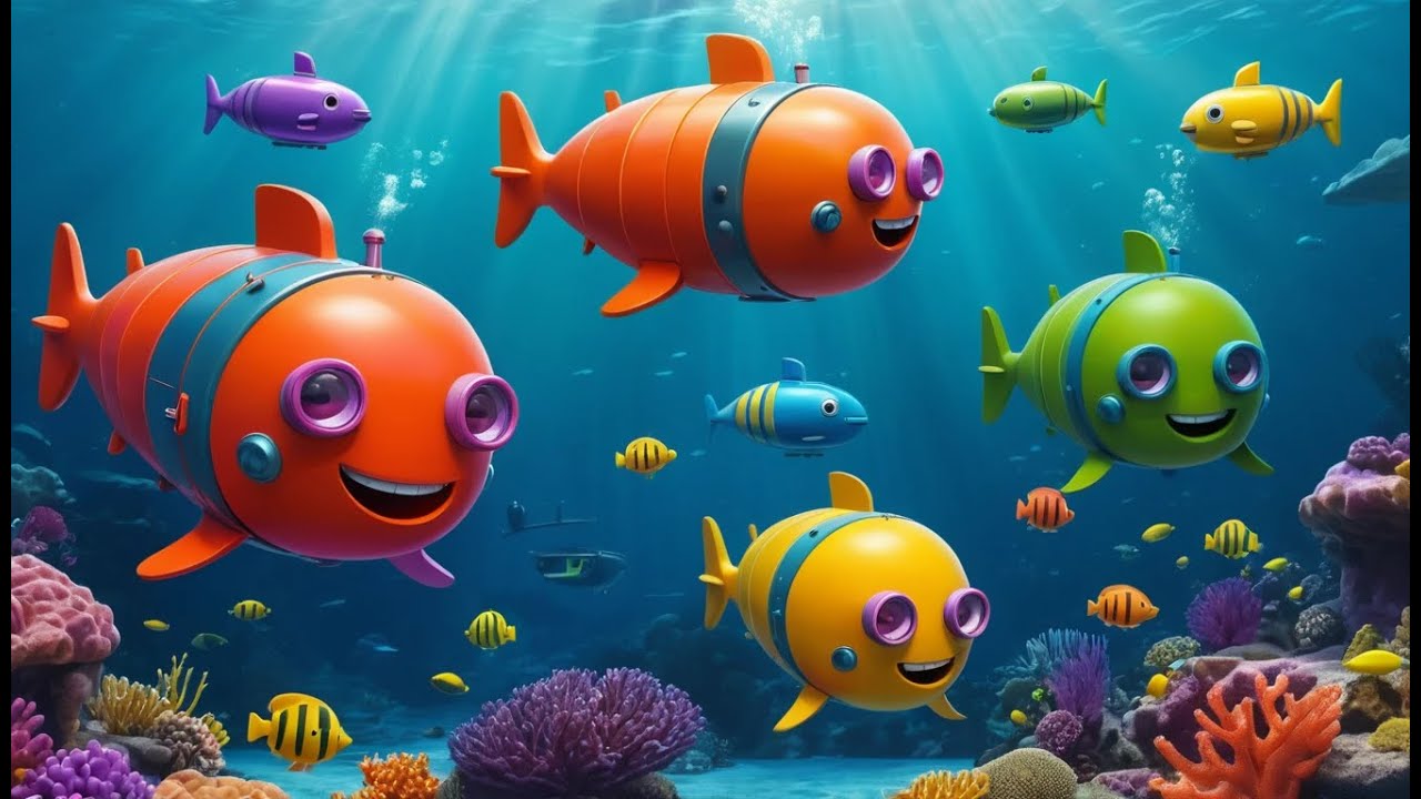 Six Little Toy Submarines Dive Dive Dive | Underwater Counting Song for Kids---