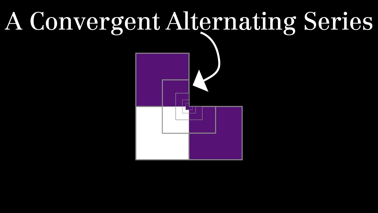 Alternating Geometric Series: sum of powers of 1/2 II (visual proof)