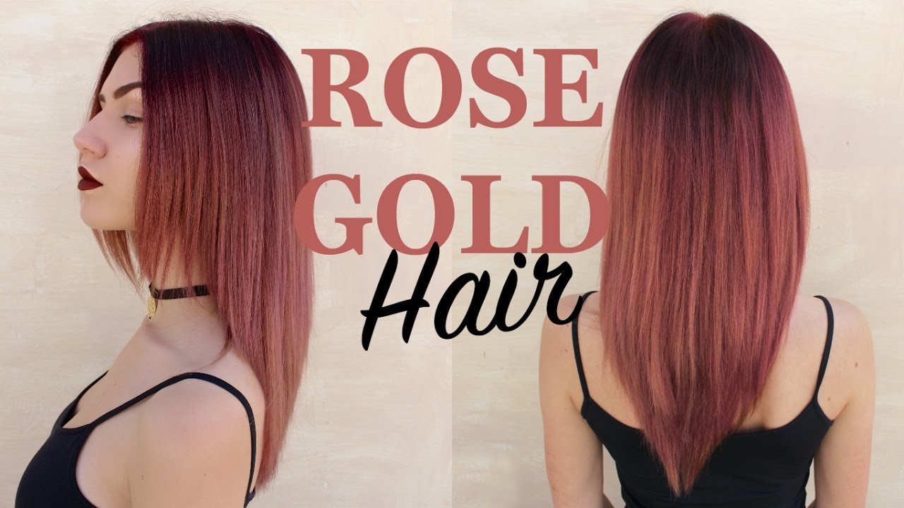 DYEING MY HAIR ROSEGOLD | Dark Maroon Roots, Light Ends | Stella
