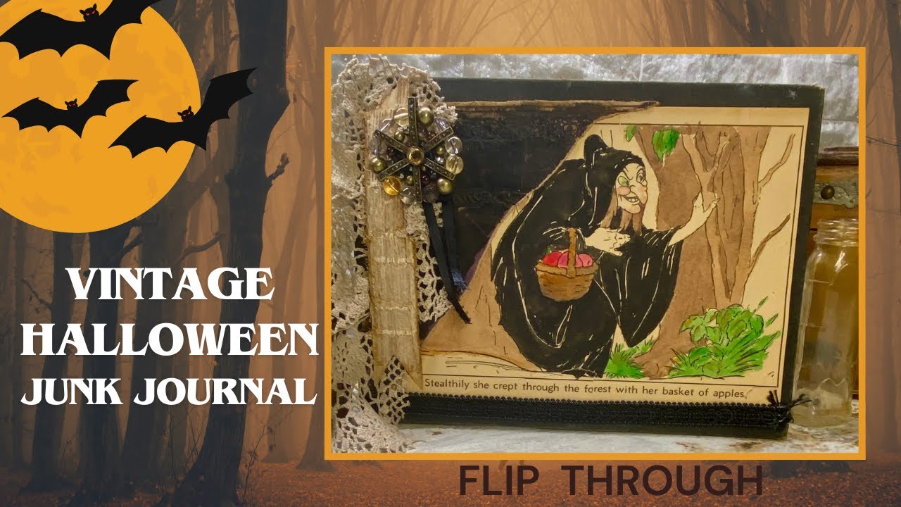 SOLD - Vintage Halloween Junk Journal Flip Though by Hyperstamper