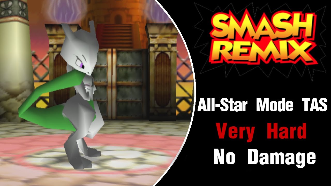 Smash Remix [TAS] - Mewtwo All Star Mode (Very Hard, No Damage)