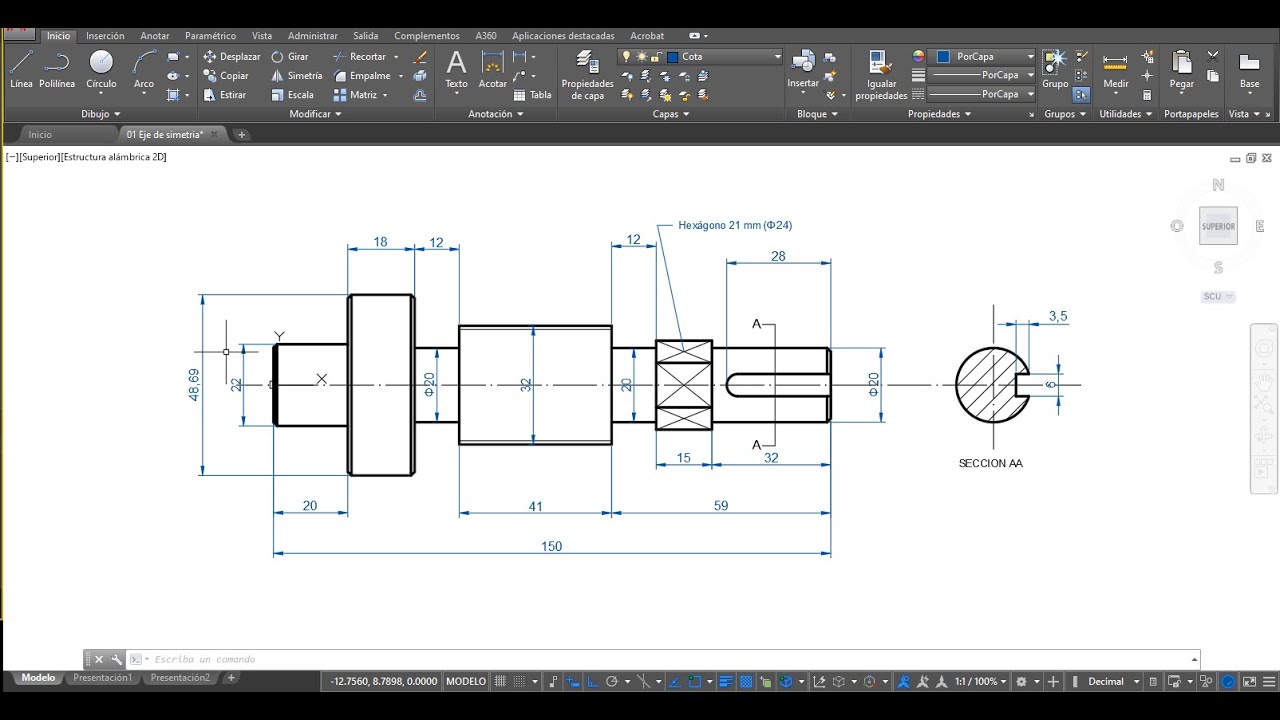 Simetr&iacute;a de EJE en Autocad (Paso a paso)