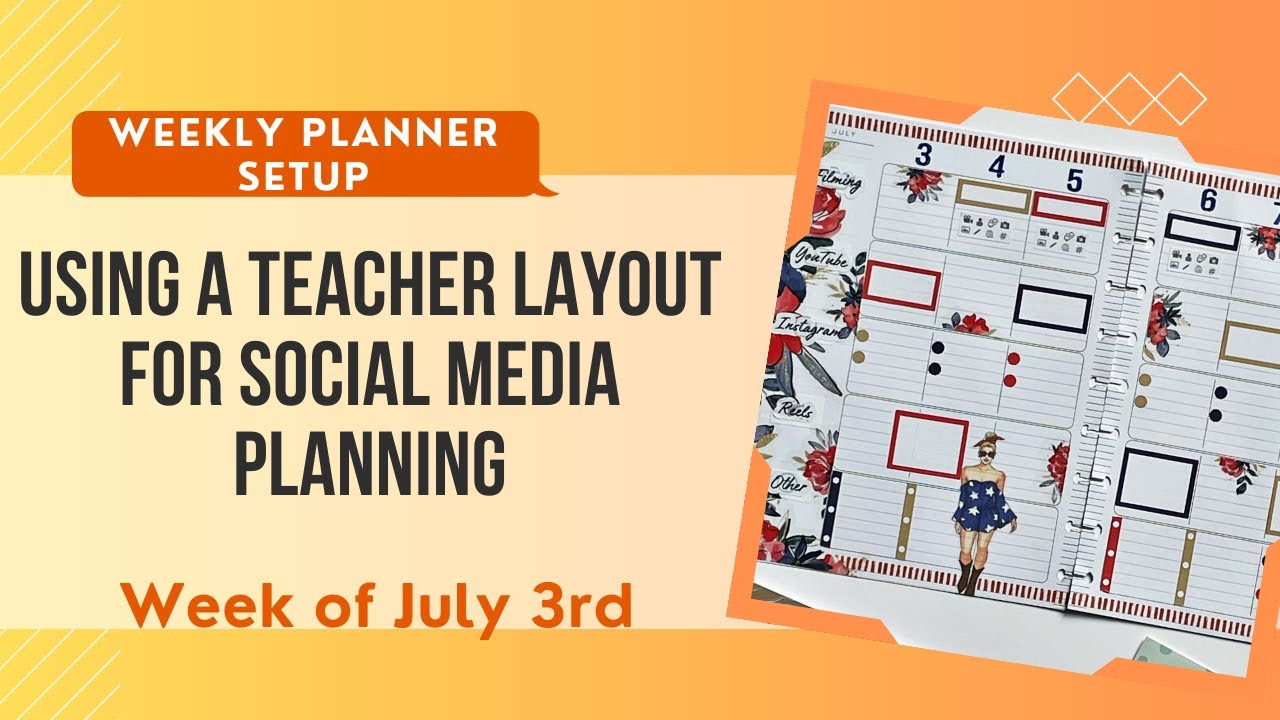 Using a Happy Planner Teacher Layout for Social Media Content Planning | PLAN WITH ME
