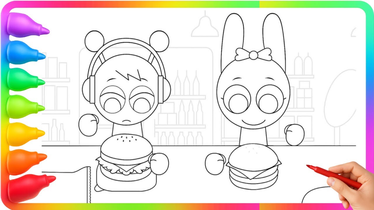 INCREDIBOX SPRUNKI Satisfying Coloring Pages | Oren & Pinki’s New Challenge 🧡🩷😱 #coloring #sprunki