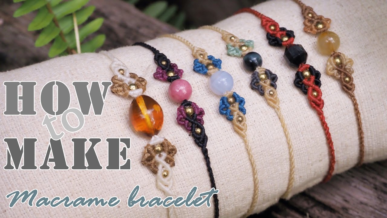 สอนถักข้อมือ เชือกเทียน-macrame friendship bracelets-how to make bracelet-thread bracelet tutorial