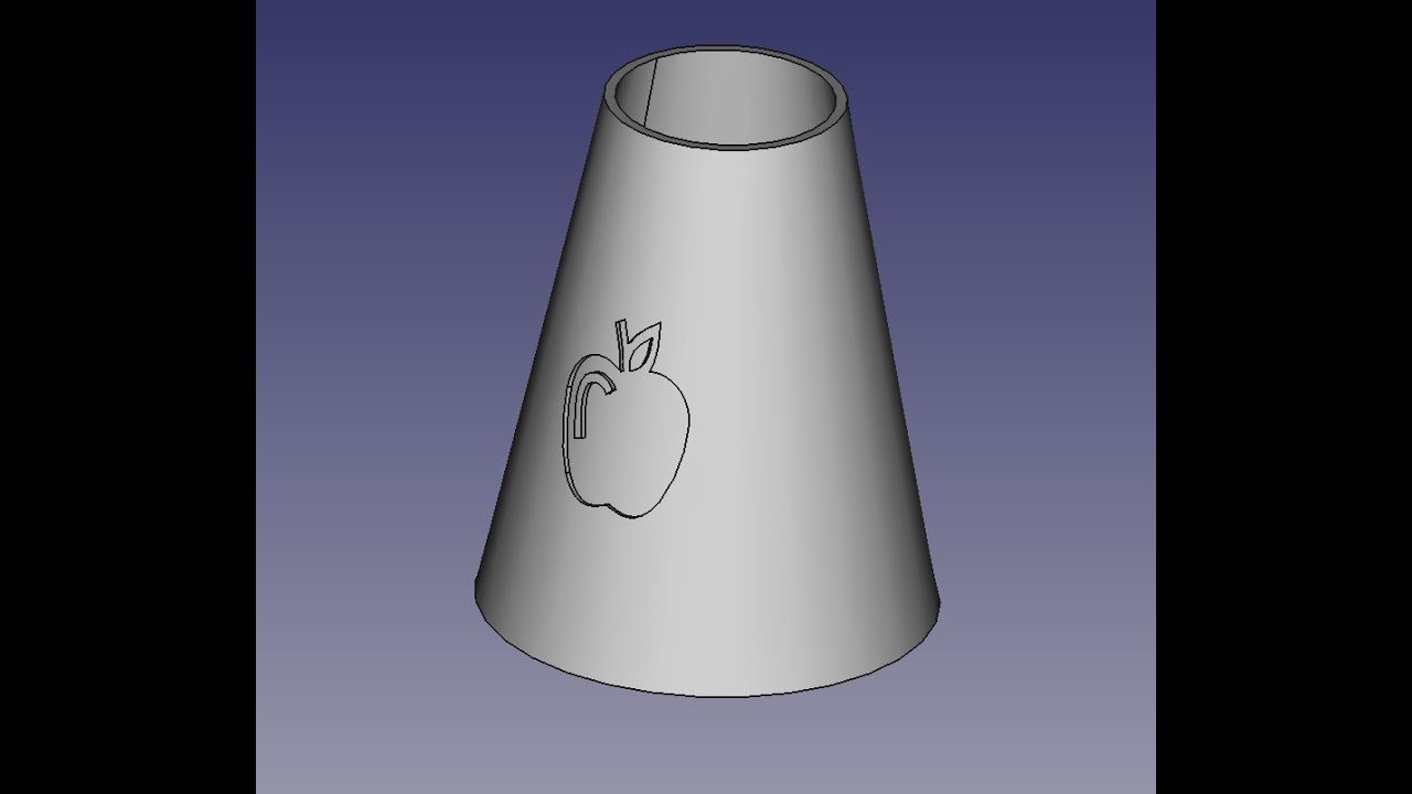 FreeCad SVG на кривой поверхности 2