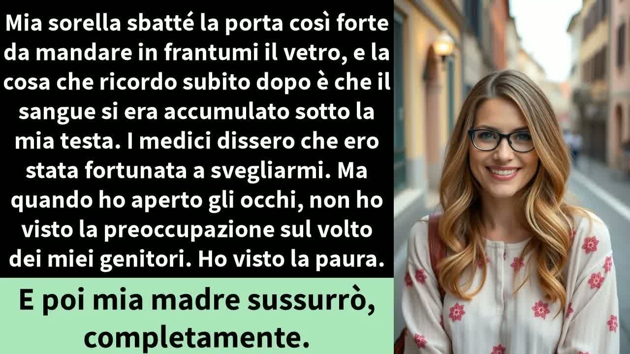 Mia sorella ha sbattuto la porta così forte da mandare in frantumi il vetro e la cosa che ricordo