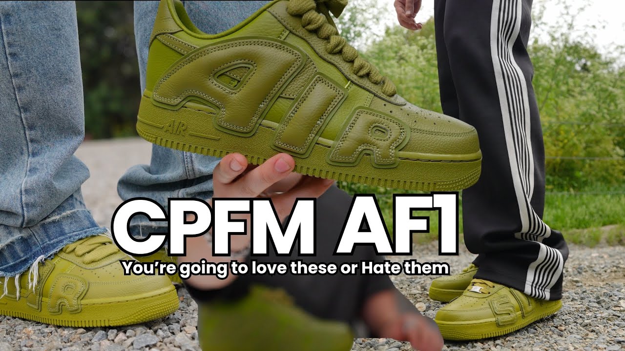 Обзор и описание кроссовок CPFM Air Force 1 Moss Green.