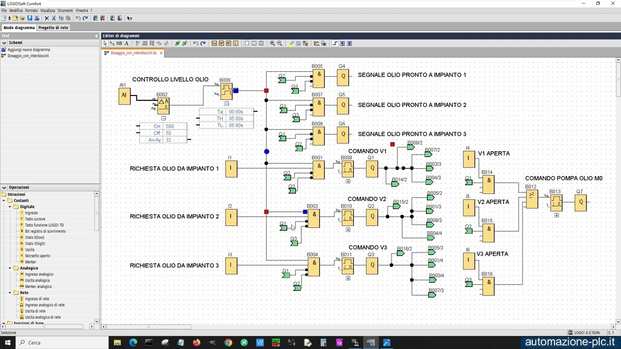 Programmazione plc LOGO! Siemens - comandi con interblocchi