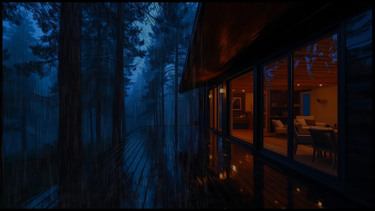Cinematic Rain at a Forest Cabin | Cozy Nature Ambience for Relaxation & Sleep