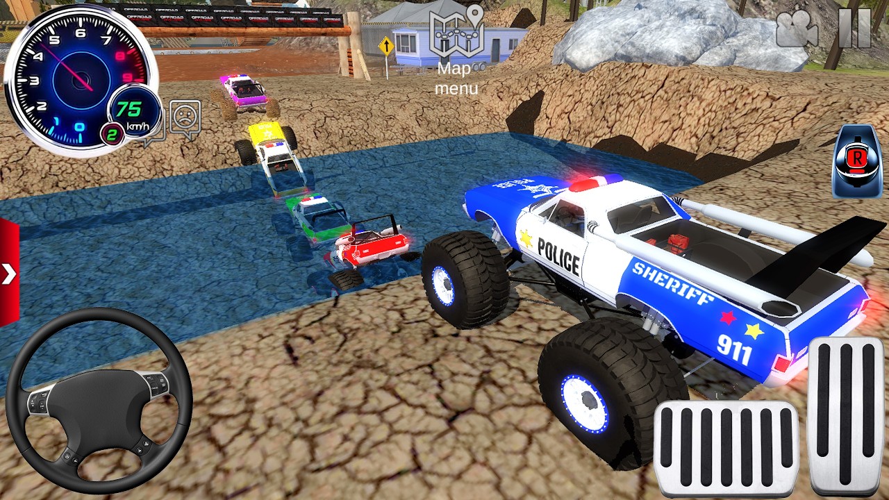 Impossible Off-Road Speed Monster Truck Racing #4 - Police Car Stunt Driving - Android GamePlay