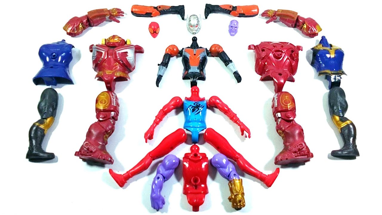 AVENGERS SUPERHERO TOYS ANT-MAN VS SPIDER-MAN GODHI VS HULK BUSTER VS THANOS...