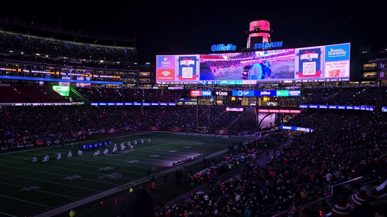 New England Patriots Drumline and Cheerleaders  at Patriots vs Chargers playoff game January 2026