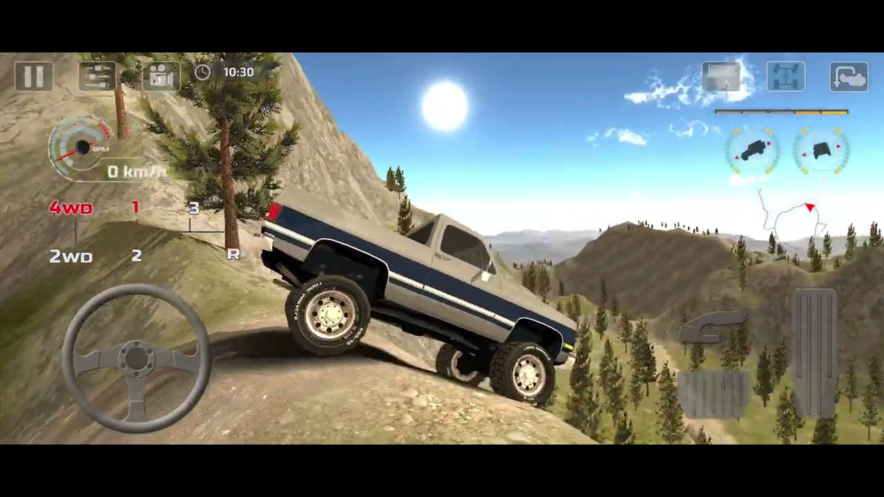 4×4 powerful 💪 off roading in top of the air | car crash test 😱| Game play vedio #offroading #games