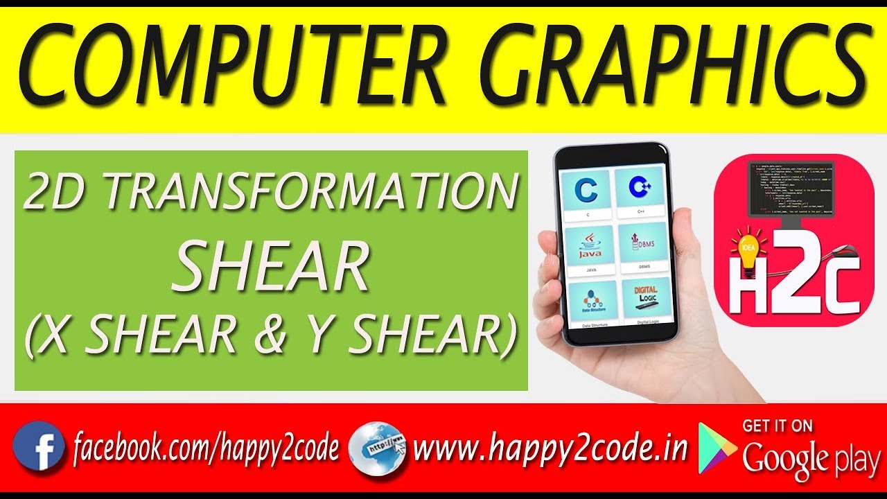 GRAPHICS TUTORIAL #8 : 2D TRANSFORMATION - SHEAR (X SHEAR & Y SHEAR)