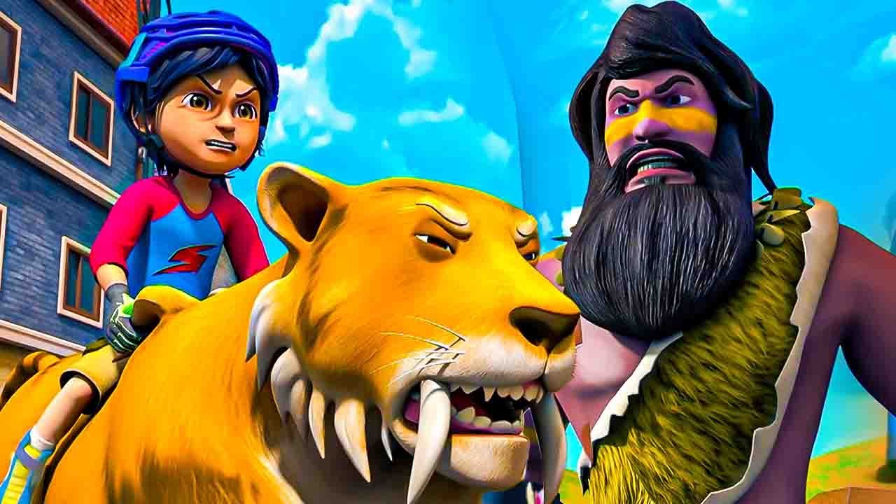 ഷേർ ഔർ കേവ്മാൻ കോ ശിവ റോക്കേഗാ? | Shiva | Can Shiva Stop the Lion and the Caveman?