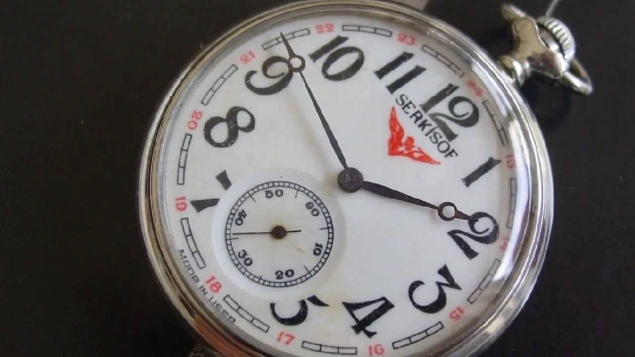 Serkisof Turkish rail road pocket watch