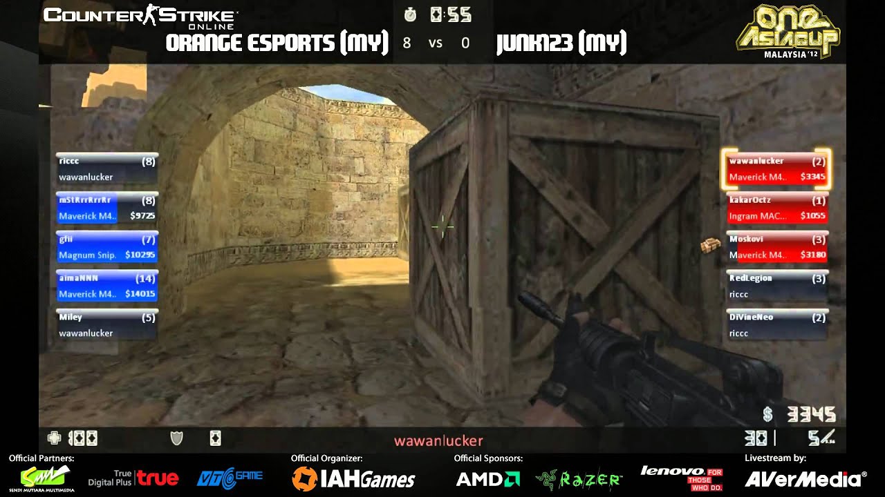 One Asia Cup 2012 - Day 1 : Counter-strike Online - OrangeEsports (MY) vs Junk123 (MY)