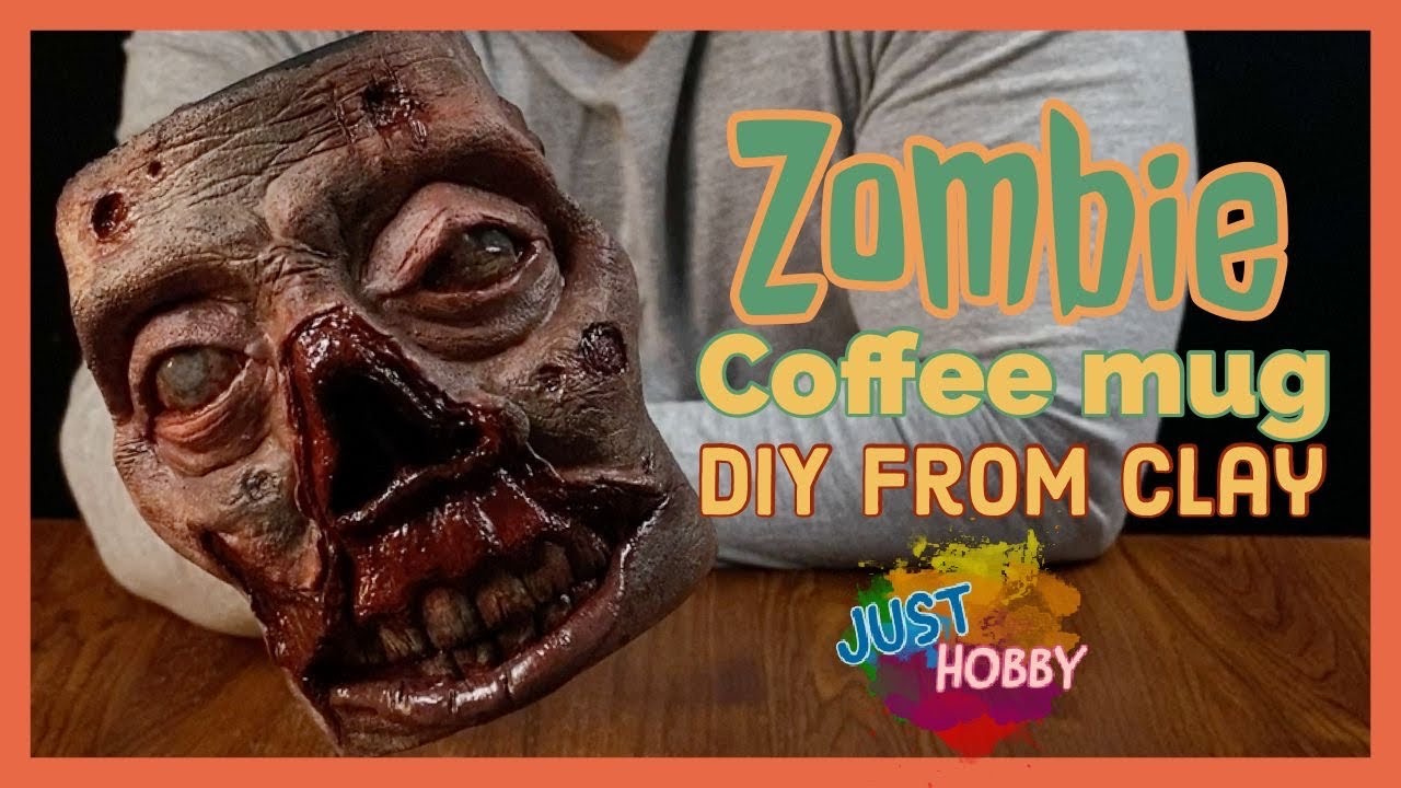 DIY Zombie Mug | Clay Sculpture | Tutorial | Timelapse | Halloween Special