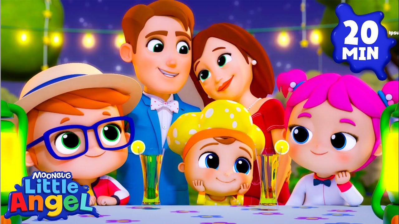 Family Surprise Dinner Song | Little Angel | Nursery Rhymes for kids