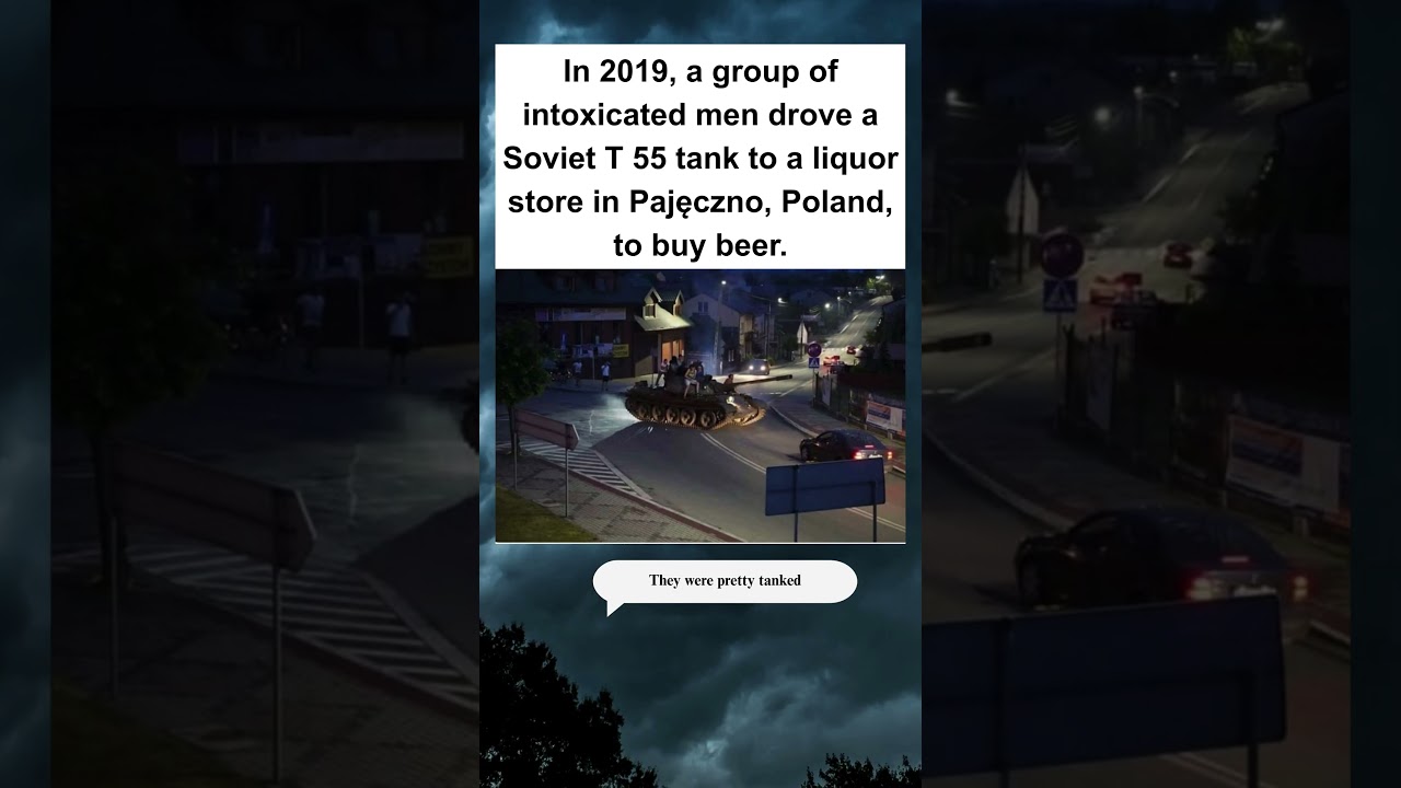 Drunk Men Took a Soviet T-55 Tank to a Liquor Store in Pajęczno, Poland 🍺🛡️