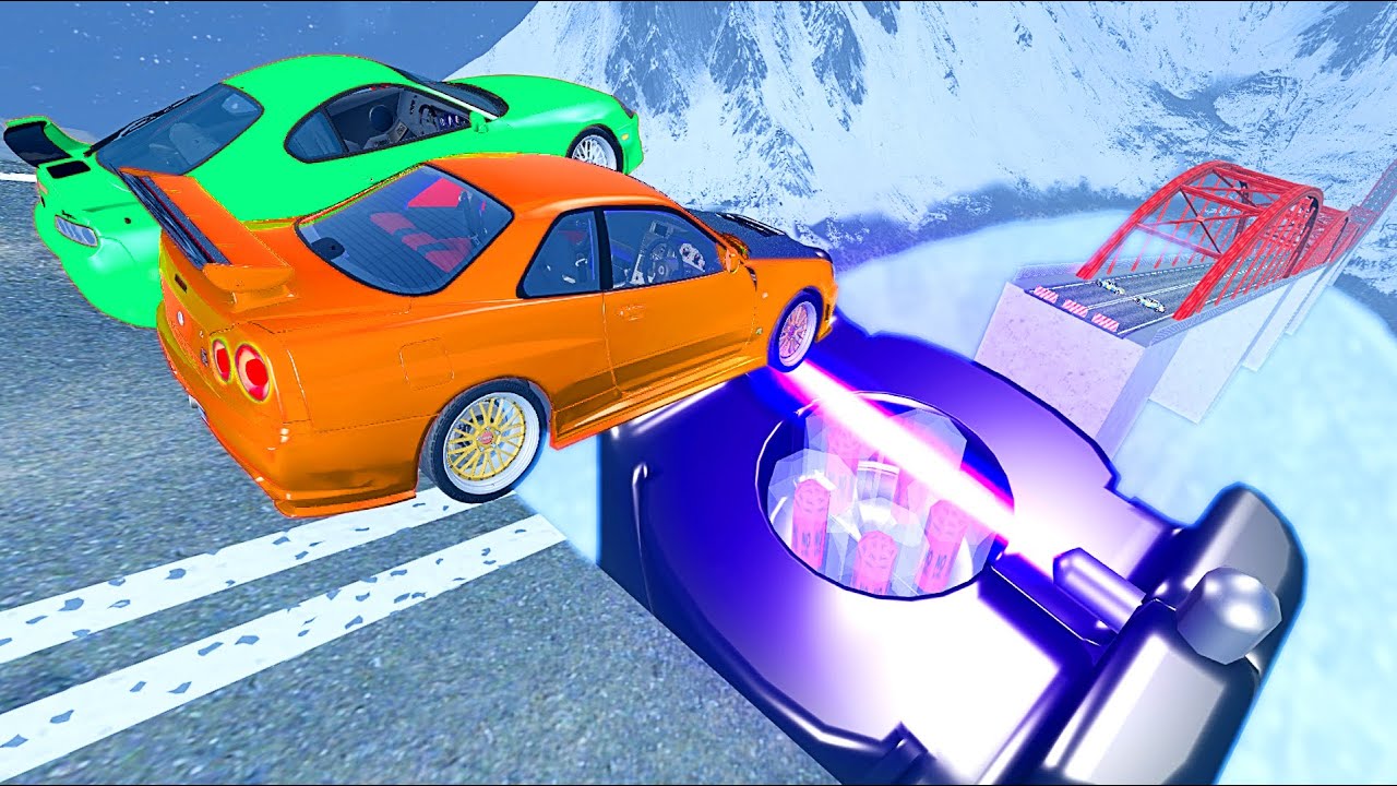 Open Bridge Crashes over Extreme Taser - BeamNG.drive