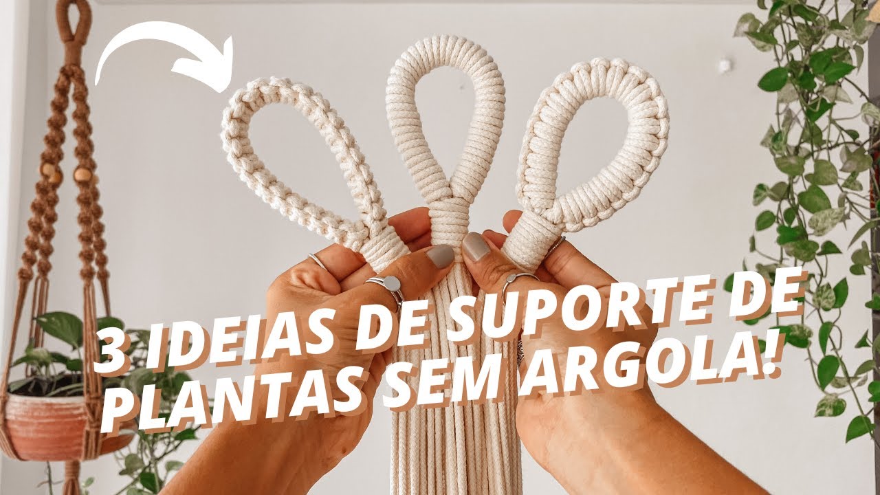 3 FORMAS de Fazer PUNHOS De REDE Em Macramê | SUPORTE Sem ARGOLA FÁCIL #DIY